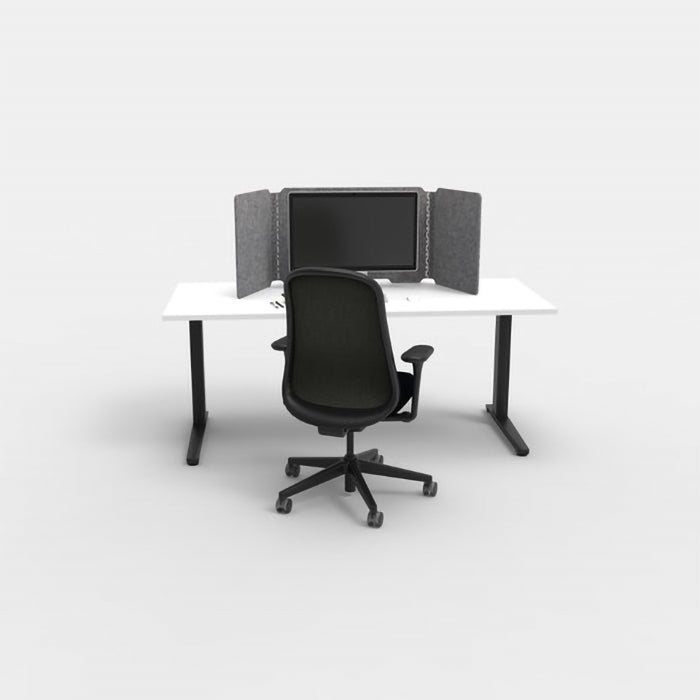 Desk Cubby Acoustic Screen - Desk Screen _ Acoustic Office dark grey