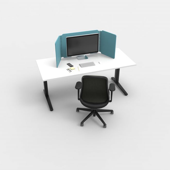 Desk Cubby Acoustic Screen - Desk Screen _ Acoustic Office blue