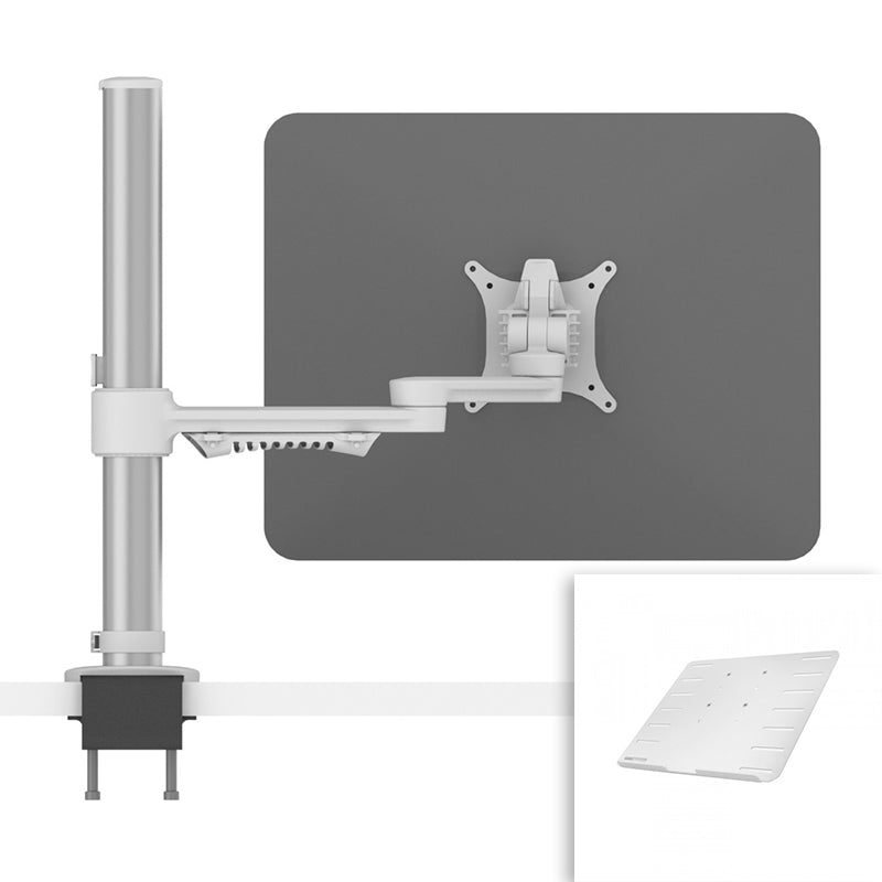 C.ME Monitor Arm - Monitor Bracket - Adjustable LCD Arm white tray